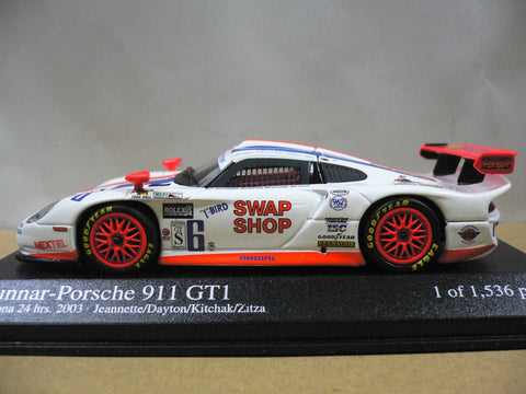 MINICHAMPS 1/43 GUNNAR-PORSCHE 911 GT1 DAYTONA 24HRS. 2003 JEANNETTE DAYTON KITCHAK ZITZA #6 (400 036806) (04911) (PIU93)