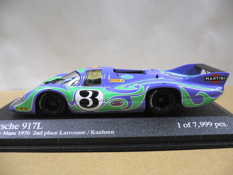 MINICHAMPS 1/43 PORSCHE 917L "Hippie" 2nd PLACE 24h Le Mans 1970 LARROUSSE KAUHSEN #3 (400 706103) (06484) (PIU123)