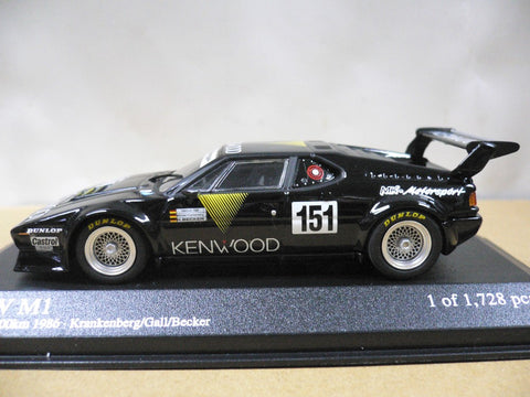 MINICHAMPS 1/43 BMW M1 PROCAR ADAC 1000KM 1986 KRANKENBERG GALL BECKER #151 (400 862551) (07188) (PIU120)