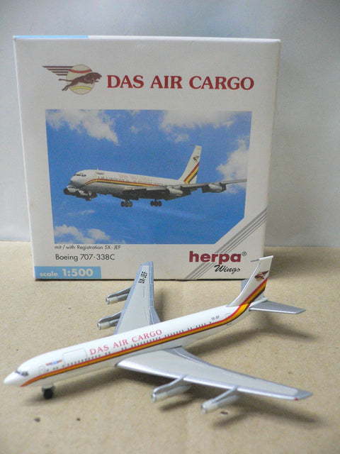 HERPA WINGS 1/500 DAS AIR CARGO BOEING 707-338C 5X-JEF (511759) (PA0)