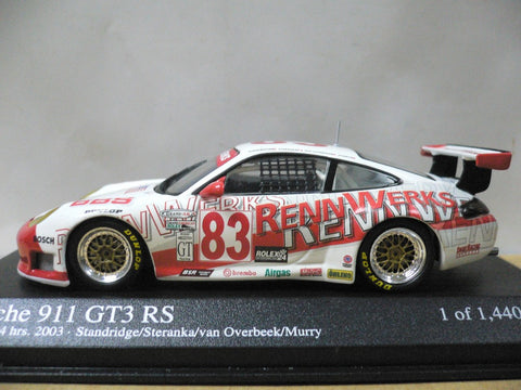 MINICHAMPS 1/43 PORSCHE 911 GT3 RS DAYTONA 24hrs 2003 STANDRIDGE STERANKA VAN OVERBEEK MURRY #83 (400 036983) (04914) (PIU120)