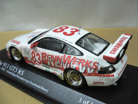 MINICHAMPS 1/43 PORSCHE 911 GT3 RS DAYTONA 24hrs 2003 STANDRIDGE STERANKA VAN OVERBEEK MURRY #83 (400 036983) (04914) (PIU120)