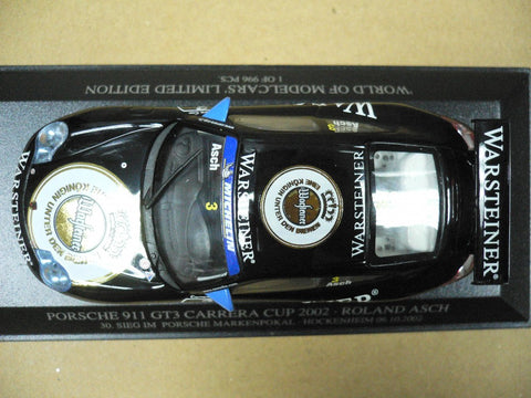 MINICHAMPS 1/43 PORSCHE 911 GT3 CARRERA CUP 2002 ROLAND ASCH #3 (403 026203) (06704)