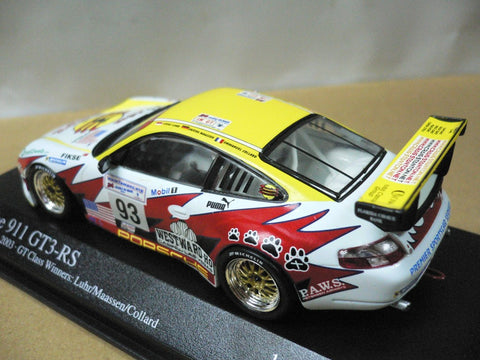 MINICHAMPS 1/43 PORSCHE 911 GT3 RS LE MANS 24hrs 2003 GT GLASS LUHR MAASSEN COLLARD #93 (400 036993) (05116)