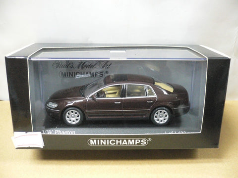 MINICHAMPS 1/43 VW PHAETON 2002 AUBERGINE METALLIC (400 051001) (04390) (PIU150)