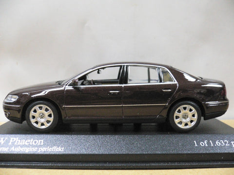 MINICHAMPS 1/43 VW PHAETON 2002 AUBERGINE METALLIC (400 051001) (04390) (PIU150)