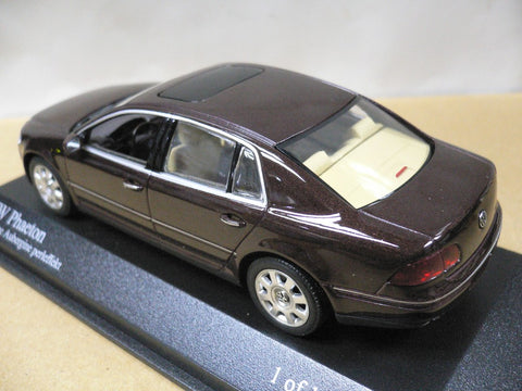 MINICHAMPS 1/43 VW PHAETON 2002 AUBERGINE METALLIC (400 051001) (04390) (PIU150)