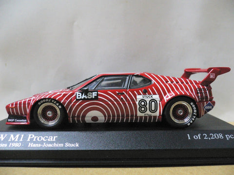 MINICHAMPS 1/43 BMW M1 PROCAR GS TEAM BASF H.J. STUCK 1980 #80 (430 802590) (04664) (PIU101)