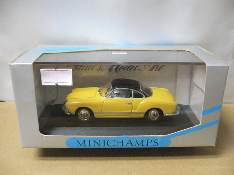 MINICHAMPS 1/43 KARMANN GHIA COUPE 1955-1959 YELLOW BLACK (MIN 005004) (00141) (WKG)