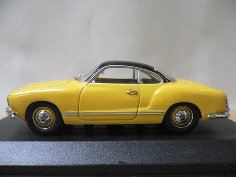 MINICHAMPS 1/43 KARMANN GHIA COUPE 1955-1959 YELLOW BLACK (MIN 005004) (00141) (WKG)
