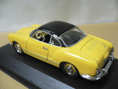 MINICHAMPS 1/43 KARMANN GHIA COUPE 1955-1959 YELLOW BLACK (MIN 005004) (00141) (WKG)