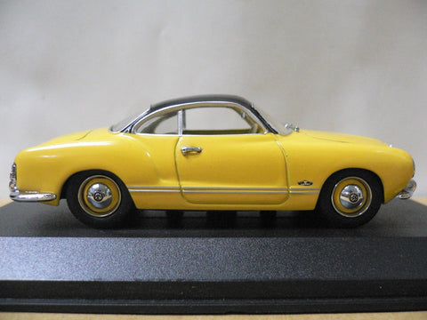 MINICHAMPS 1/43 KARMANN GHIA COUPE 1955-1959 YELLOW BLACK (MIN 005004) (00141) (WKG)