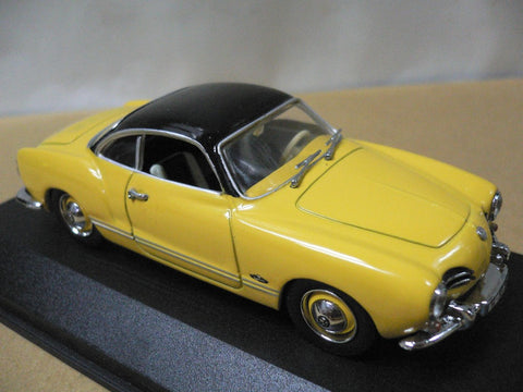 MINICHAMPS 1/43 KARMANN GHIA COUPE 1955-1959 YELLOW BLACK (MIN 005004) (00141) (WKG)