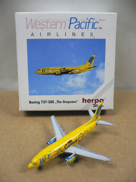 HERPA WINGS 1/500 WESTERN PACIFIC AIRLINES &quot;THE SIMPSONS&quot; BOEING 737-300 (500470) (BUY)