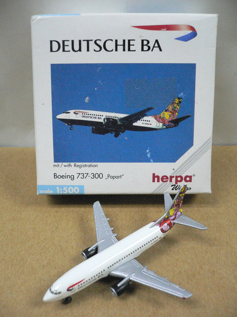 HERPA WINGS 1/500 DEUTSCHE BA &quot;POPART&quot; BOEING 737-300 D-ADBA (511506)