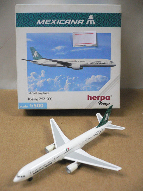 HERPA WINGS 1/500 MEXICANA BOEING 757-200 N763MX (503778)