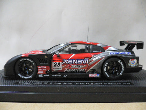 EBBRO 1/43 NISSAN SKYLINE XANAVI NISMO GT-R LOW DOWN FORCE FUJI TEST RED SILVER #23 (44125) (PIU103)