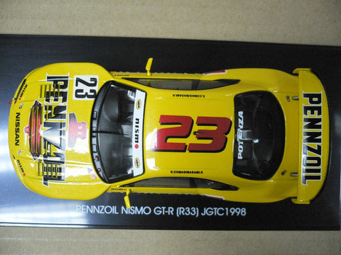 EBBRO 1/43 NISSAN PENNZOIL NISMO GT-R R33 JGTC 1998 YELLOW #23 (44191) (PIU192)