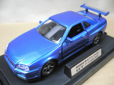 MTECH 1/43 NISSAN SKYLINE GTR V-SPEC R34 BLUE (MS-21-A) (46580) (PIU)