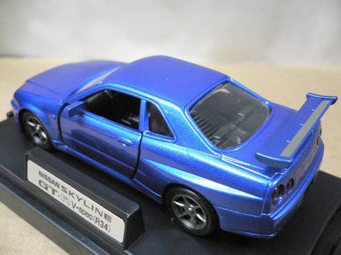 MTECH 1/43 NISSAN SKYLINE GTR V-SPEC R34 BLUE (MS-21-A) (46580) (PIU)