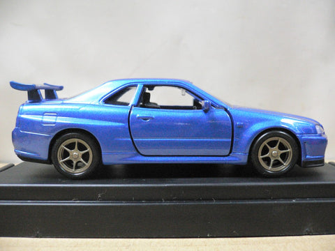 MTECH 1/43 NISSAN SKYLINE GTR V-SPEC R34 BLUE (MS-21-A) (46580) (PIU)