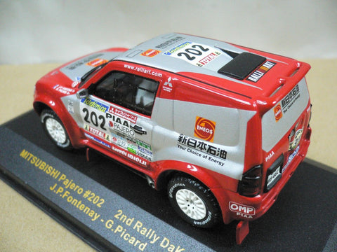IXO 1/43 MITSUBISHI PAJERO 2nd RALLY DaKar 2003 J.P.FONTENAY G.PICARD #202 (RAM111) (30414) (PIU)