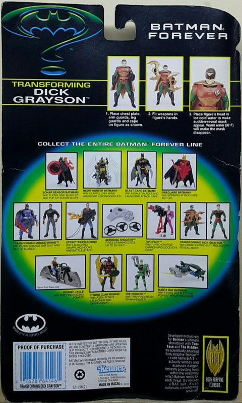 KENNER 64146 新蝙蝠俠 不敗之謎 羅賓 迪克·格雷森 BATMAN FOREVER ROBIN TRANSFORMING DICK GRAYSON WITH CRIME FIGHTING SUIT AND SUDDEN-REVEAL MASK 1131465780 (倉)
