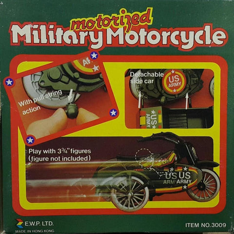 EWP 3009 香港制造 懷舊玩具 軍用電單車連邊車 CIGG MADE IN HONG KONG MOTORIZED MILITARY MOTORCYCLE b5246794 存