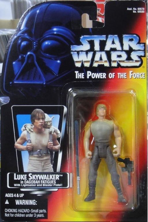 KENNER 69588 星球大戰 LUKE SKYWALKER 短劍版 STAR WARS POWER OF THE FORCE IN DAGOBAH FATIGUES WITH LIGHTSABER AND BLASTER PISTOL (BUY-SPK 倉)