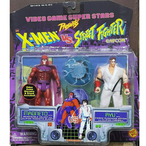 TOY BIZ 49119 變種特攻 磁力王 對 街頭霸王 隆 CAPCOM VIDEO GAME SUPER STARS X-MEN MAGNETO VS STREET FIGHTER RYU (BUY-SPK) 存