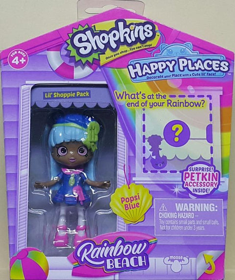 MOOSE 56841 SHOPKINS HAPPY PLACES RAINBOW BEACH POPSI BLUE (EPC-2288-12) L