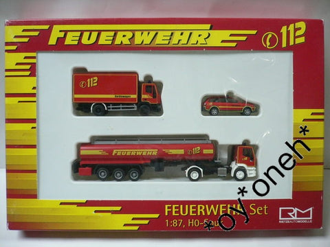 RIETZE 1/87 FEUERWEHR 112 GERMANY FIRE DEPARTMENT SET 消防車 (99039) (BUY)