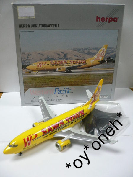 HERPA 1/200 WESTERN PACIFIC AIRLINES "SAM'S TOWN" BOEING 737-300 N955WP (550284)