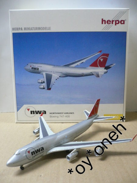 HERPA 1/400 NWA NORTHWEST AIRLINES 西北航空BOEING 747-400 N661US