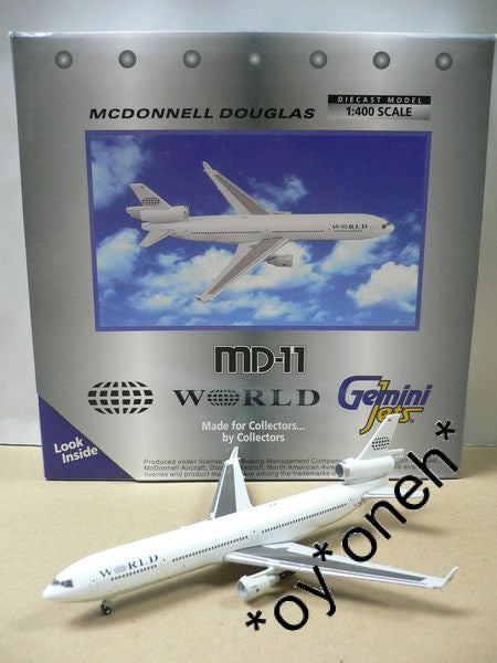 GEMINI JETS 1/400 WORLD MCDONNELL DOUGLAS MD-11 N277WA (GJWOA152) (70152) (PIU30)