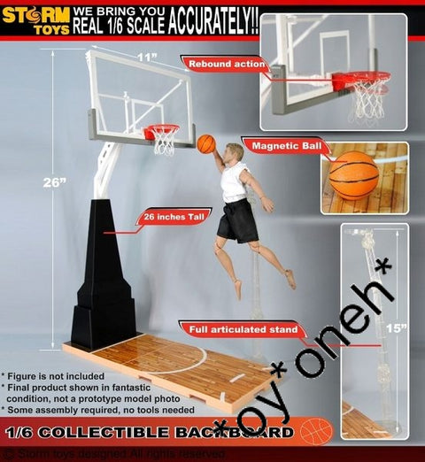 STORM TOYS BASKETBALL BACKBOARD FOR 1/6 ACTION FIGURE 籃球架埸景 (PIU#100)