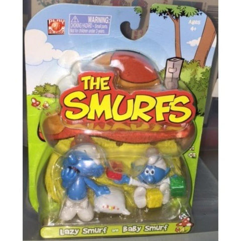 JAKKS PACIFIC THE SMURFS LAZY SMURF AND BABY SMURF MINI FIGURE 藍精靈 爛瞓豬 精靈BB 迷你公仔 21765
