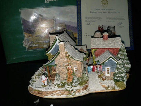 LILLIPUT LANE HOME FOR THE HOLIDAYS 人手雕刻 及上色 建築物雕塑 陶藝品