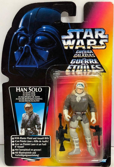 KENNER STAR WARS 星球大戰 THE POWER OF THE FORCE HAN SOLO IN HOTH GEAR WITH BLASTER PISTOL & ASSAULT RIFLE SPK-69587倉（32057）EUROPEAN VERSION 歐洲版