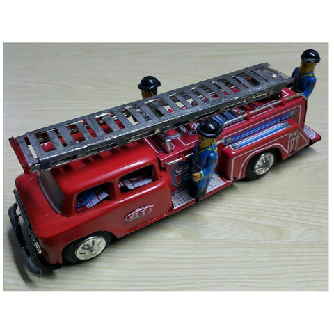 METAL KING MF718 鐵皮 救火車 消防車 TIN TOYS COLLECTABLE ITEM FIRE TRUCK FIRE ENGINE FRICTION WITH SIREN