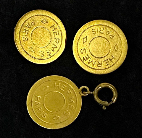 HOLD -- HERMES PARIS BIJOUTERIE FANTAISIE 愛馬仕 金色 鍊咀 及 耳環 套裝 (BW-J4353)