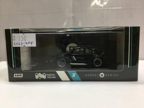 INSPIRE MODEL X ROBERT DESIGN 1/64 RWB Beetle blue strip black body Diecast (LB64008D) (C1123-204)