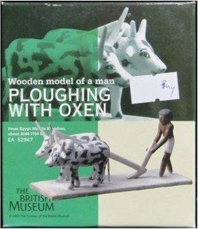 KAIYODO 大英博物館 BRITISH MUSEUM NO 8 WOODEN MODEL OF A MAN PLOUGHING OXEN EA 52947