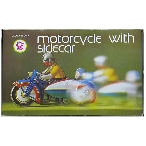 CLOCKWORK MS709 中國製造 電單車 連 邊車 上鍊 鐵皮 玩具 MOTORCYCLE WITH SIDECAR WINDING TIN TOY