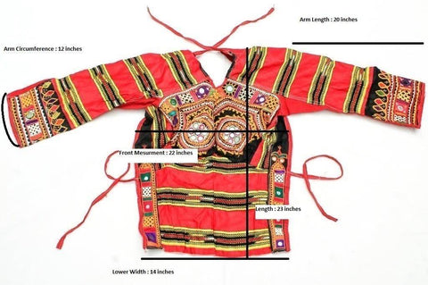 印度民族服 肚皮舞 上衣 RABARI BANJARA TRIBAL ETHNIC KUCHI BELLY DANCE OLD INDIAN CHOLI TOP ATS b31582009 E3497-840N