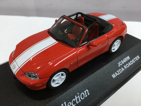JCOLLECTION 1/43 MAZDA ROADSTER RED WITH SRIPES (JC04RW) (10182) (PIU110)