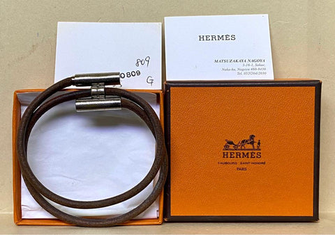 HERMES PARIS 日本購入 H LABEL BRACELET H扣 皮手帶 （PIU/W) 1123960079