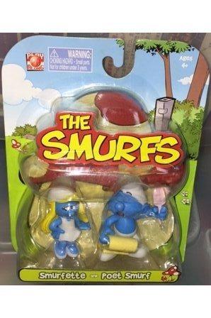 JAKKS PACIFIC 藍精靈 迷你公仔 THE SMURFS MINI FIGURES SMURFETTE AND POET SMURF 33231