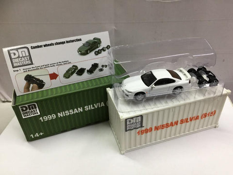 DIECAST MASTERS 1/64 NISSAN SILVIA S15 1999 WHITE WITH PLASTIC CONTAINER (64007) (49647) (C1128-17)