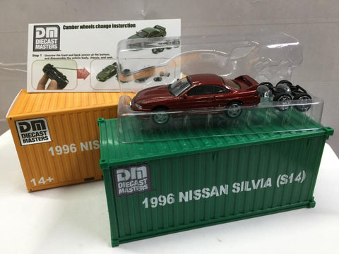DIECAST MASTERS 1/64 NISSAN SILVIA S14 1999 RED WITH PLASTIC CONTAINER (64003) (49643) (C1128-15)